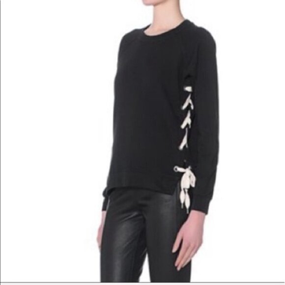 Sincerely Jules Harper Lace Up Sweatshirt Sz Small - Picture 2 of 10